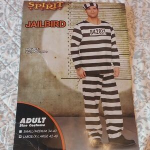 Spirit Black and White Adult Jailbird Costume